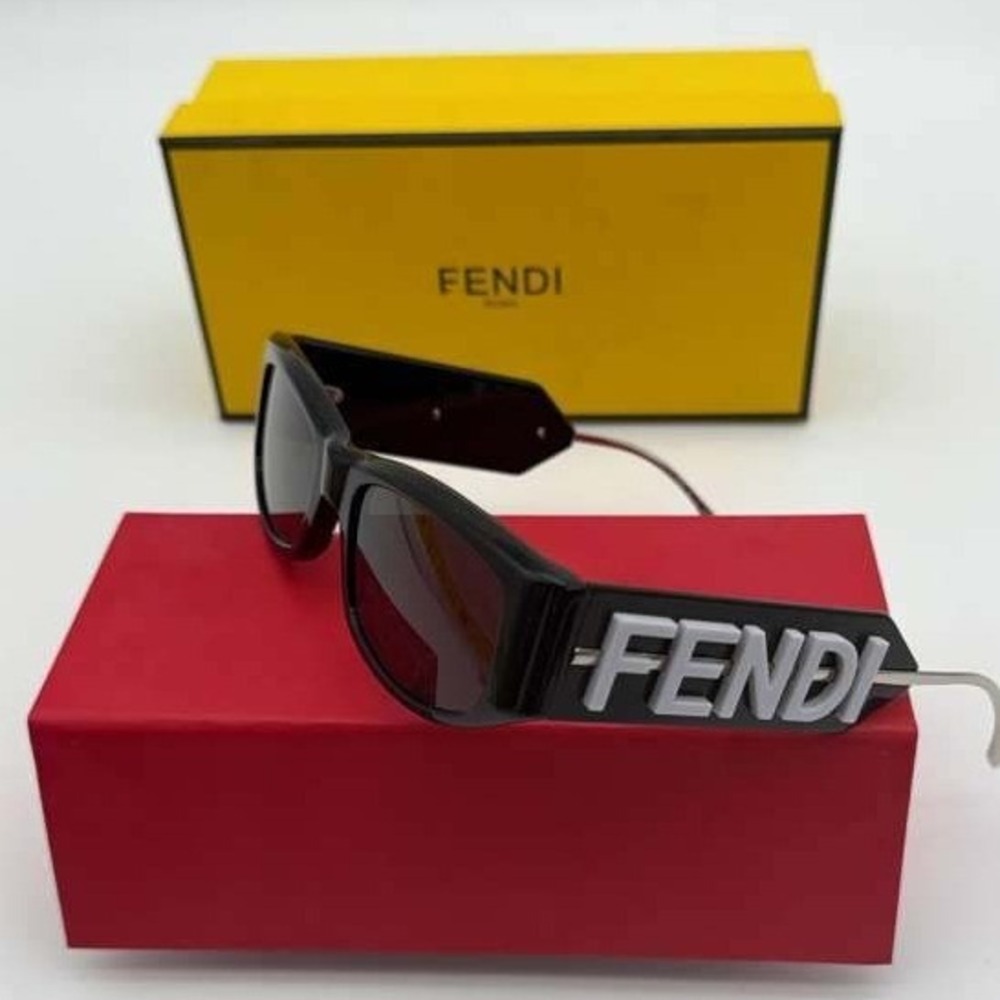 Fendi Gold Geometric Oversized Sunglasses - Like New with Case